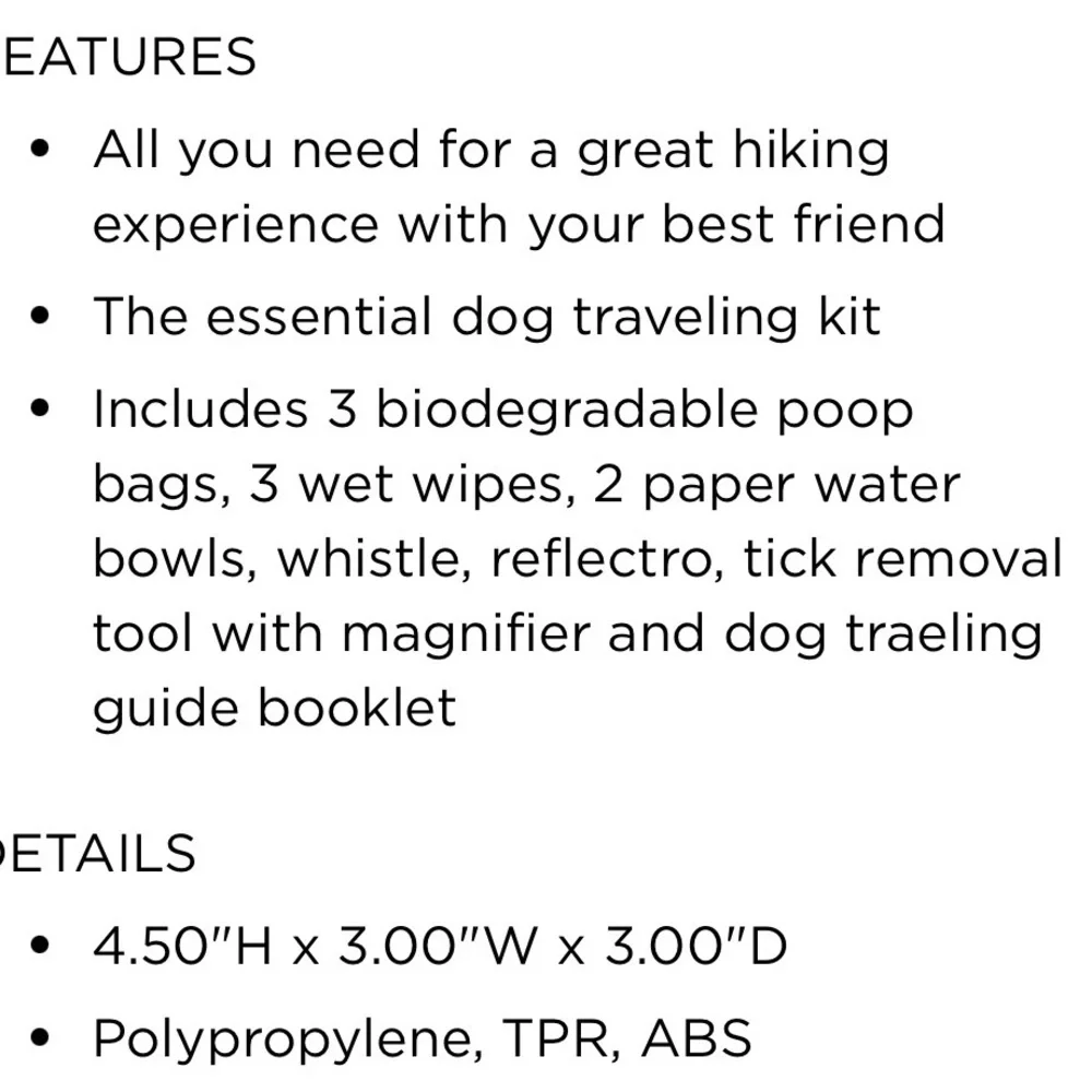 Dog Hiking Kit - Mini Tin with travel essentials SET OF 2